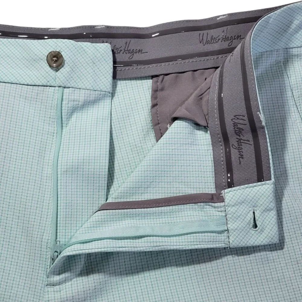 Walter Hagen Shorts Men‎ Size 42 Seersucker Golf Gripper Stretch Waistband Green